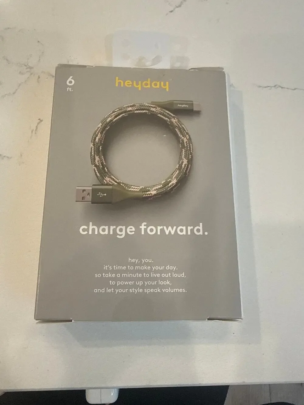 heyday charging cable 6’